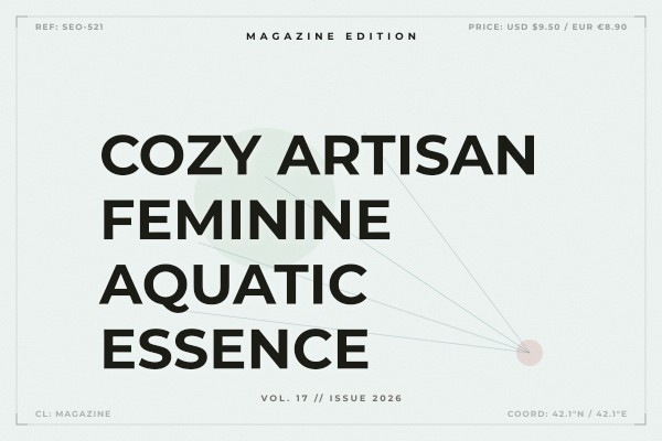 cozy artisan feminine aquatic essence